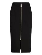 Jersey Skirt With Zipper Skirts Knee-length & Midi Skirts Black Coster Copenhagen