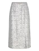 Straight Midi Skirt, 2260 Sequins Skirts Knee-length & Midi Skirts Silver STINE GOYA