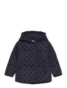 Flowers Print Quilted Anorak Outerwear Jackets & Coats Anoraks Navy Mango