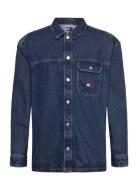 Tjm Essential Denim Overshirt Tops Shirts Denim Shirts Blue Tommy Jeans