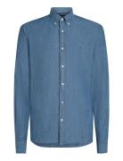 Chambray Solid Rf Shirt Tops Shirts Denim Shirts Blue Tommy Hilfiger