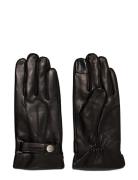 Leather Rivet Gloves Accessories Gloves Finger Gloves Black Calvin Klein