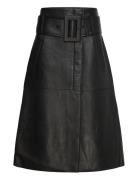 Bonded Leather Skirt Skirts Knee-length & Midi Skirts Black REMAIN Birger Christensen