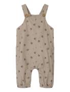 Nbfnola Floral Cord Overall 8260-Mu Lil Bottoms Dungarees Brown Lil'Atelier