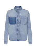 Onlcatania Ls Fade Pocket Dnm Shirt Soo Tops Shirts Denim Shirts Blue ONLY