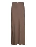 Tyne Satin Midi Skirt Skirts Knee-length & Midi Skirts Brown Twist & Tango