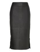 Kathe - Textured Leather Skirts Knee-length & Midi Skirts Black Day Birger Et Mikkelsen