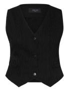 Nmhera S/L Slim Pinstripe Vest Blazers Sleeveless Blazers Black NOISY MAY