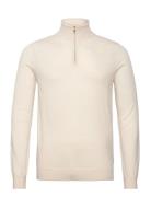 Blackhall Designers Knitwear Half Zip Jumpers Cream Reiss