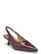 Biakristin Kitten Heel Slingback Patent Shoes Sling Backs Heeled Slingbacks Burgundy Bianco