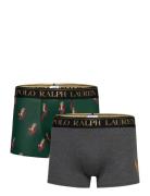 Stretch Cotton Trunk 2-Pack Boxershorts Green Polo Ralph Lauren Underwear