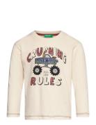 T-Shirt L/S Tops T-shirts Long-sleeved T-Skjorte Cream United Colors Of Benetton