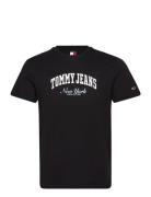 Tjm Slim Varsity Pop Tee Ext Tops T-Kortærmet Skjorte Black Tommy Jeans