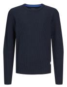 Jjpannel Knit Crew Neck Aw24 Jnr Tops Knitwear Pullovers Navy Jack & J S