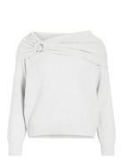 Vikenya L/S Off Shoulder Knit Top/Ka Tops T-shirts & Tops Long-sleeved White Vila