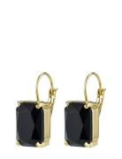 Aspen Earring Black/Gold Ørestickere Smykker Black Bud To Rose