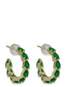 Cornelia Small Ear Accessories Jewellery Earrings Hoops Green Pipol's Bazaar