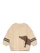 Dog Sp Stripes Sweatshirt Tops Sweatshirts & Hoodies Sweatshirts Cream Mini Rodini