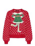 Vmsparkle Elfie Ls O-Neck Pull. Xmas Tops Knitwear Jumpers Red Vero Moda