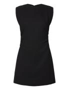 Short Dress With Draped Detail Kort Kjole Black Mango