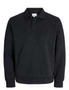 Jjebradley Sweat Polo Styd Aw24 Ln Tops Knitwear Long Sleeve Knitted Polos Black Jack & J S