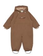 Wisti Fleece Lined Snowsuit. Grs Outerwear Coveralls Snow-ski Coveralls & Sets Brown MINI A TURE