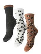 Pcprima Animal Socks 3 Pack Bc Lingerie Socks Regular Socks Beige Pieces