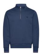 Half Zip Sweatshirt Tops Sweatshirts & Hoodies Sweatshirts Blue Fred Perry