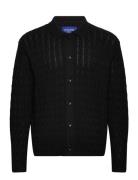 Jorwinter Knit Cable Polo Styd Aw24 Tops Knitwear Cardigans Black Jack & J S