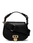 Leather Medium Tanner Crossbody Bag Bags Small Shoulder Bags-crossbody Bags Black Lauren Ralph Lauren