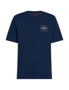 Monotype Printed Label Tee Tops T-Kortærmet Skjorte Navy Tommy Hilfiger