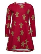 Dress Skaterdress Aop Dresses & Skirts Dresses Casual Dresses Long-sleeved Casual Dresses Red Lindex