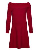 Dress Knitted With Fold Down C Dresses & Skirts Dresses Casual Dresses Long-sleeved Casual Dresses Red Lindex