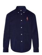 Polo Bear Corduroy Shirt Tops Shirts Long-sleeved Shirts Navy Ralph Lauren Kids