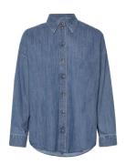 Women Blouses Woven Long Sleeve Tops Shirts Denim Shirts Blue Esprit Casual