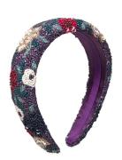 Wintery Wide Beaded Hairbrace Accessories Hair Accessories Hair Band Purple Becksöndergaard