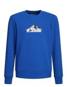 Jcomountain Logo Sweat Crew Neck Sn Jnr Tops T-shirts Long-sleeved T-Skjorte Blue Jack & J S