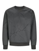 Jjkey Sporty Loose Aop Sweat Crew Ln Jnr Tops Sweatshirts & Hoodies Sweatshirts Grey Jack & J S