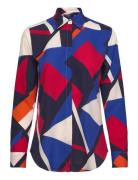 Classic Fit Print Crepe Shirt Tops Shirts Long-sleeved Multi/patterned Lauren Ralph Lauren