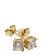 Beloved Ear Mini Gold Clear Accessories Jewellery Earrings Studs White Pipol's Bazaar