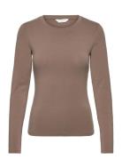 Mschbetrina O Ls Top Tops T-shirts & Tops Long-sleeved Brown MSCH Copenhagen