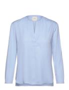 Recycled Cdc Ls V Neck Blouse Tops Blouses Long-sleeved Blue Calvin Klein