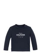 Monotype 1985 Logo Tee Ls Tops T-shirts Long-sleeved T-Skjorte Navy Tommy Hilfiger