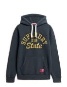 Track & Field Graphic Hoodie Tops Sweatshirts & Hoodies Hoodies Blue Superdry