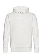 Reg Tonal Shield Hoodie Tops Sweatshirts & Hoodies Hoodies White GANT