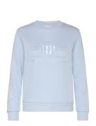 Reg Tonal Shield C-Neck Sweat Tops Sweatshirts & Hoodies Sweatshirts Blue GANT