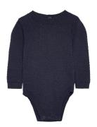 Knitted -Piece Suit Bodies Long-sleeved Navy Mango