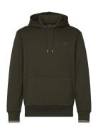 Tipped Hooded Sweatsh Tops Sweatshirts & Hoodies Hoodies Khaki Green Fred Perry