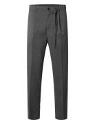 Slh190-Reg Tapered Leroy Pleat Pant Noos Bottoms Trousers Casual Grey Selected Homme