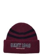 Gant 1949 Wool Blend Beanie Accessories Headwear Hats Beanie Burgundy GANT